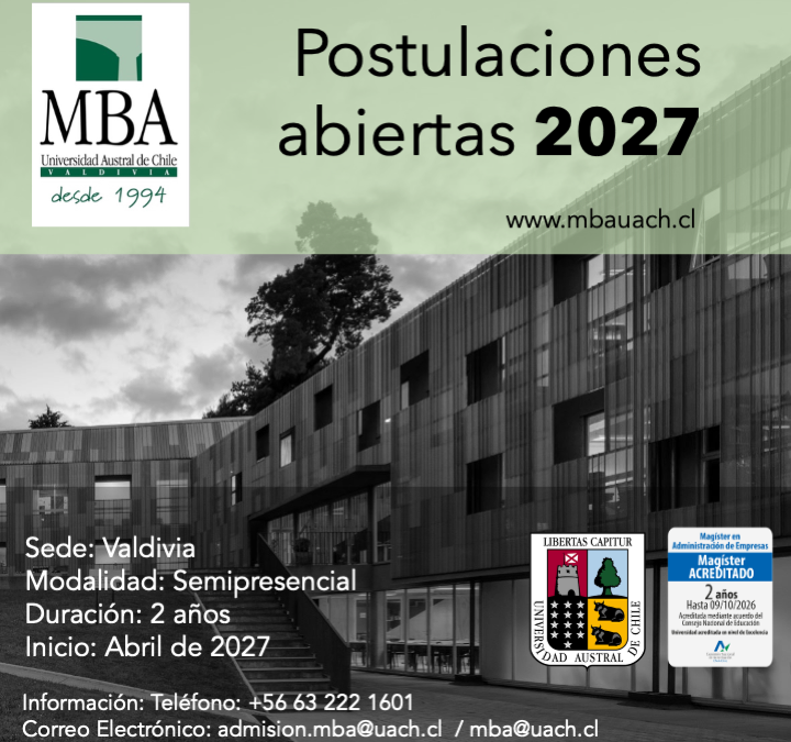 Proceso admisión MBA UACh 2027